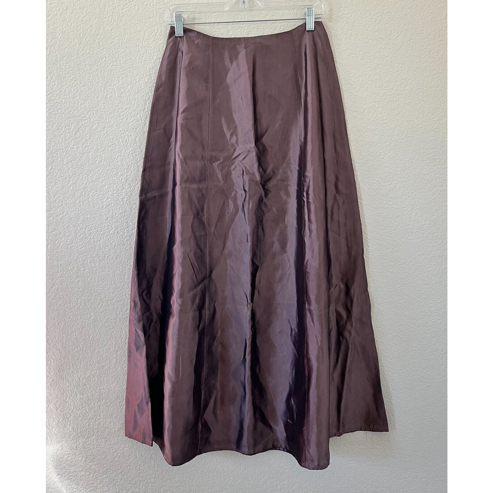 Crimson By Lawrence Kurtz Purple Satin Maxi Evening Skirt Womens 10P